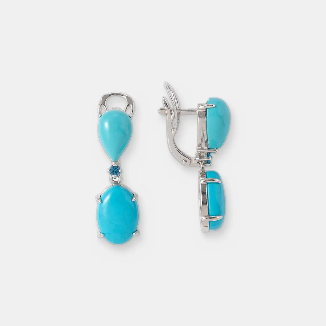 Серебряные серьги с бирюзой
